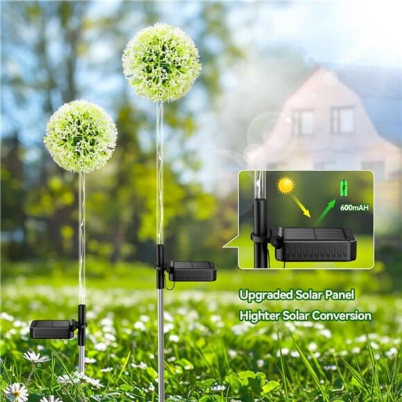 4 Pack Dandelion Solar Lights Colorful String Light Decorations - Fairy Outdoor - Picture 3 of 7